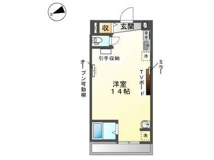 パルティール(ワンルーム/3階)の間取り写真