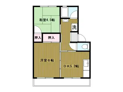 上郷西ヶ谷(2DK/3階)の間取り写真