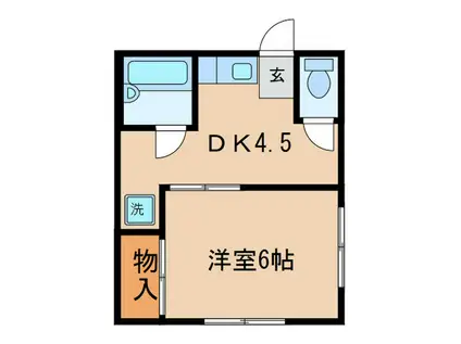 ケイエムハイツ(1DK/1階)の間取り写真