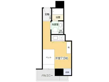 ミールズ新大阪(ワンルーム/4階)の間取り写真