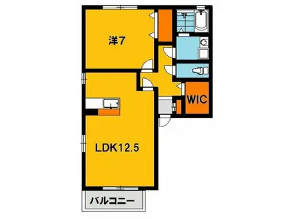 エトワールキューブC棟(1LDK/2階)の間取り写真