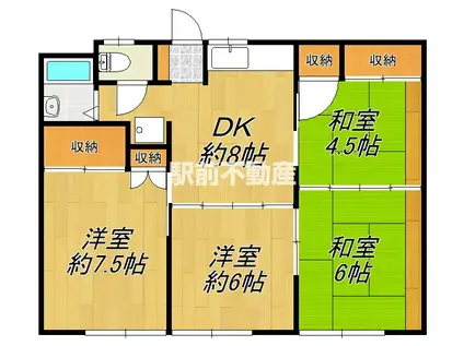 バディ館(4DK/1階)の間取り写真