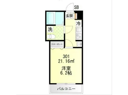 カノープス南大井A(1K/3階)の間取り写真