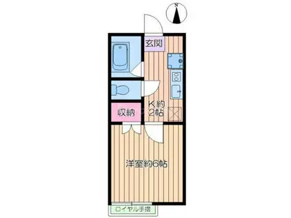 シャンブル春江V(1K/1階)の間取り写真