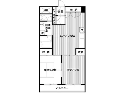 コートリジェール(2LDK/5階)の間取り写真