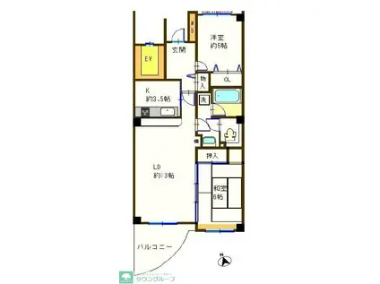 ビッグヒルズ飯能美杉台コンフォール21・10号棟(2LDK/5階)の間取り写真