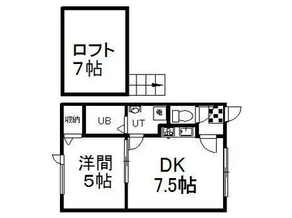 エステートINリブ(1DK/2階)の間取り写真