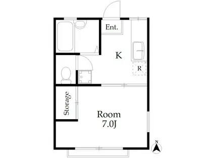 ビラ・サンフラワー(1K/2階)の間取り写真