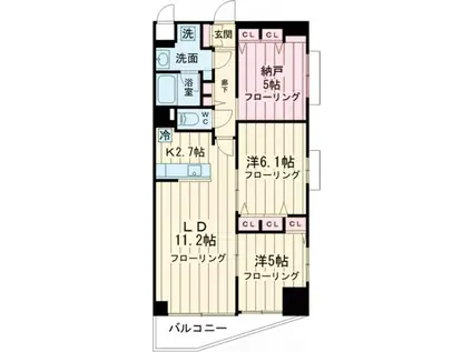 アーバンヴィレッジ中山手(2SLDK/2階)の間取り写真