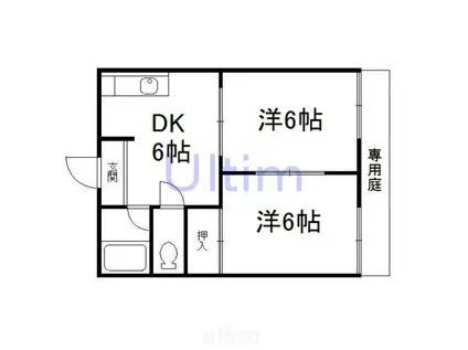 アネックス(2DK/1階)の間取り写真