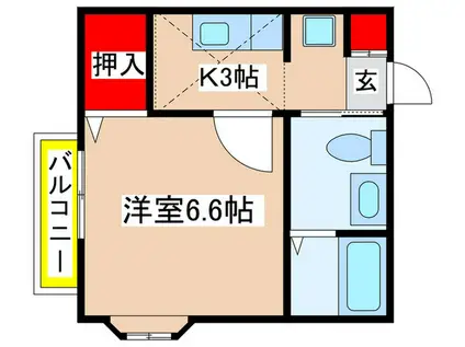 プレ・デ・ガール百合ヶ丘(1K/2階)の間取り写真