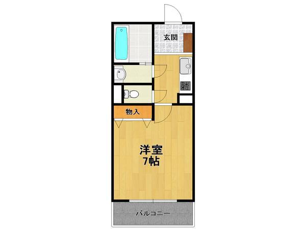 アインツェルハウス(1K/2階)の間取り写真