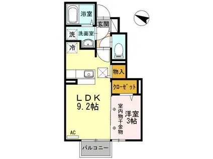 キャトルセゾン(1LDK/1階)の間取り写真
