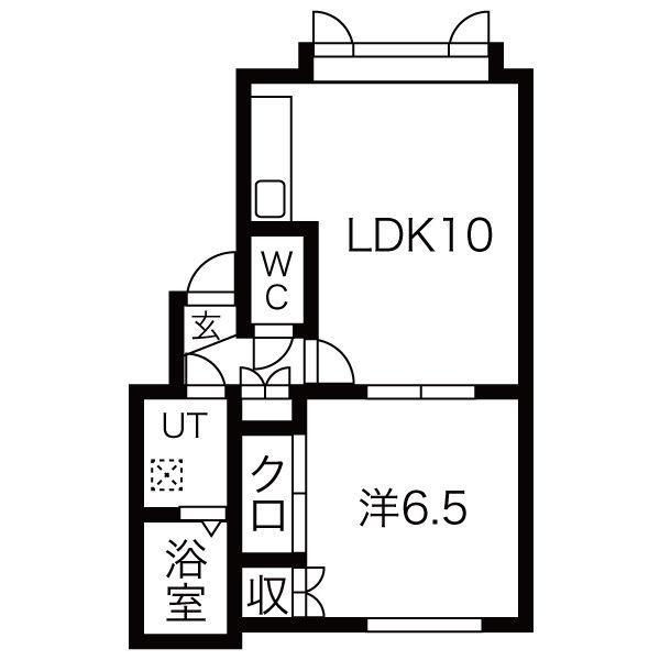 フロンティア(1LDK/1階)の間取り写真