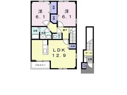 まうゆII(2LDK/2階)の間取り写真