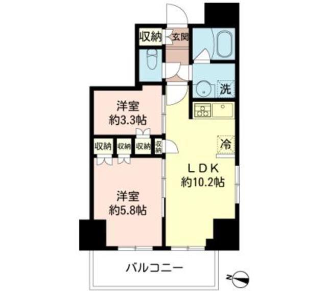 MFPRコート木場公園(1DK/10階)の間取り写真