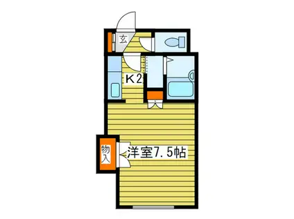 ベルウッド15(1K/3階)の間取り写真