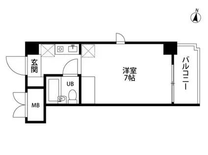 チコーベルメゾン桂(1K/5階)の間取り写真