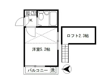 エトワール豊島園(1K/1階)の間取り写真