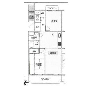 カーサ北野(3DK/4階)の間取り写真