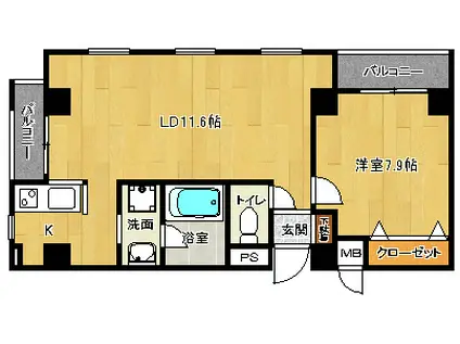 T・FORT吾妻台(1LDK/3階)の間取り写真