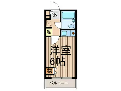 ディアコート(ワンルーム/2階)の間取り写真