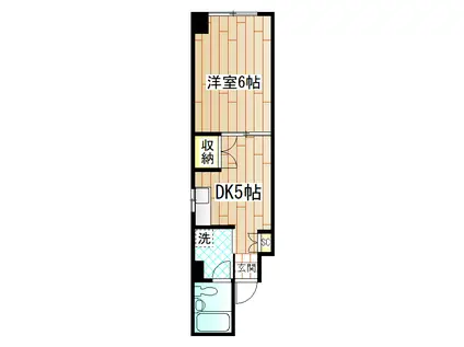 カンフリエ(1DK/4階)の間取り写真