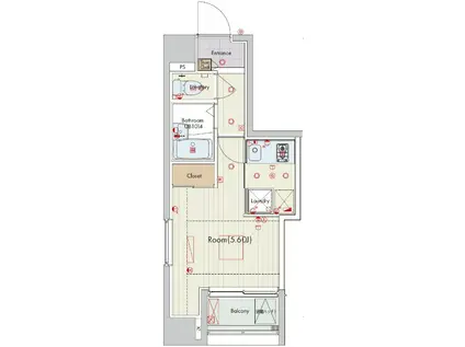 セリュークス横濱阪東橋(1K/9階)の間取り写真