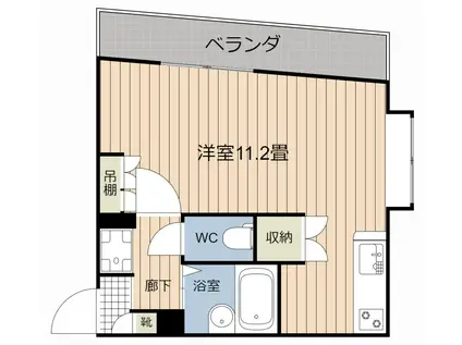 プレステージ郡元(ワンルーム/5階)の間取り写真