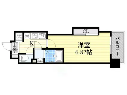 LUXE難波西Ⅲ(1K/8階)の間取り写真