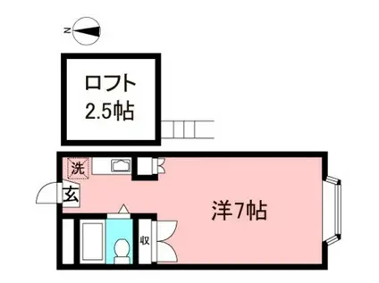 パークアベニューアートヴィレッジ 六番館(ワンルーム/2階)の間取り写真