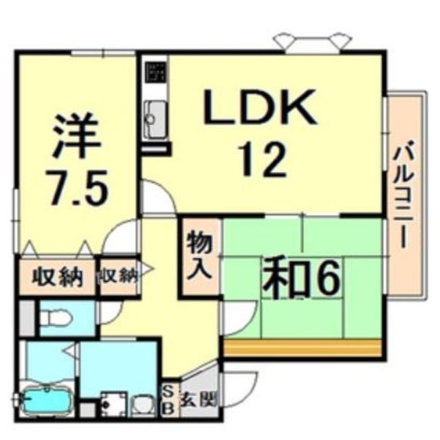 ガーデンスクエア伊丹(2LDK/2階)の間取り写真