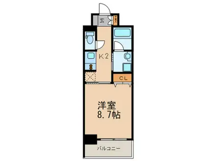 エルセレーノ石屋川(1K/5階)の間取り写真