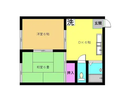 第二ハイツ青山(2DK/2階)の間取り写真