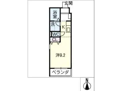 リストレジデンス八田(ワンルーム/3階)の間取り写真