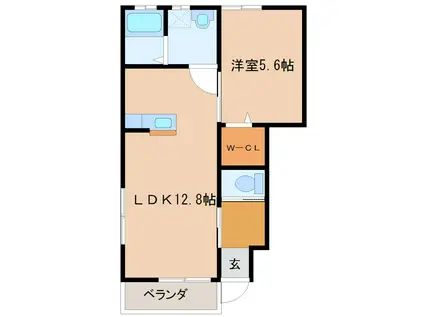 サンクレスト(1LDK/1階)の間取り写真