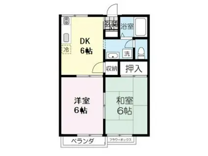 クレインハウス(2DK/2階)の間取り写真