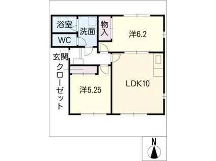 グレース大島B(2LDK/2階)の間取り写真