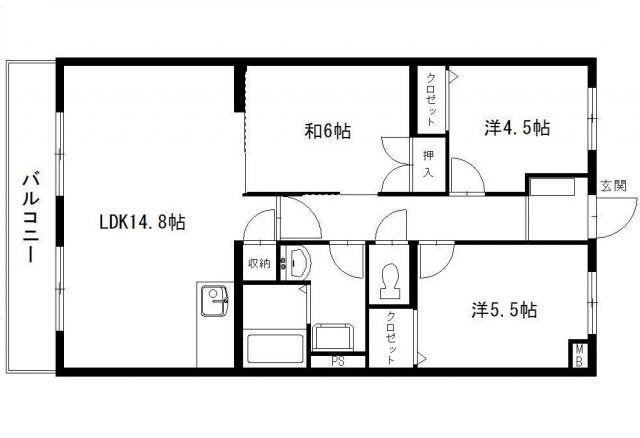 エスペランサAOI(3LDK/3階)の間取り写真