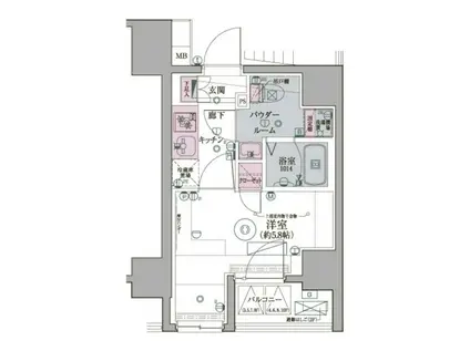 リヴシティ堀切菖蒲園(1K/5階)の間取り写真