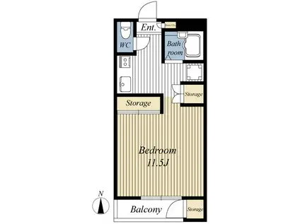 スタジオガーデンA(ワンルーム/2階)の間取り写真