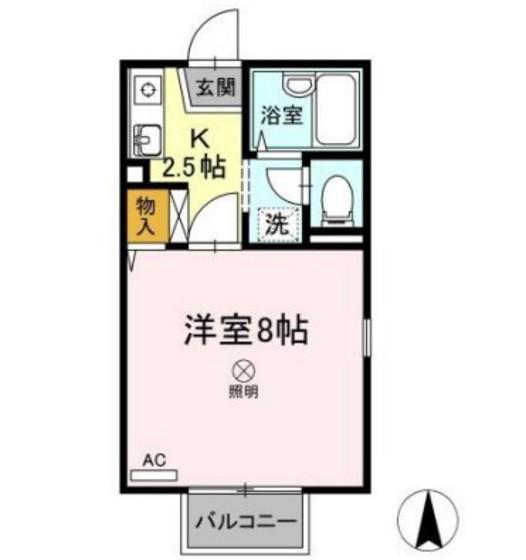 コーポ向日葵(1K/2階)の間取り写真