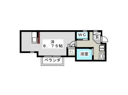 カーサ・エスペランサ(ワンルーム/2階)の間取り写真