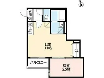 AMITY(1LDK/2階)の間取り写真