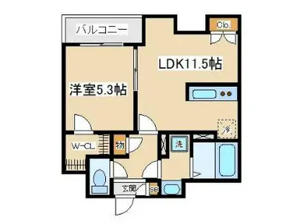 THE URANUSジ・ウラヌス(1LDK/3階)の間取り写真