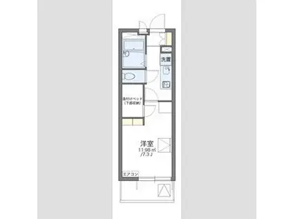 レオパレスウィステリア都立家政(1K/3階)の間取り写真