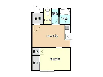 サンハイム21(1DK/2階)の間取り写真