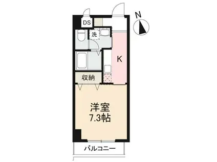 AMTY中央町(1K/8階)の間取り写真