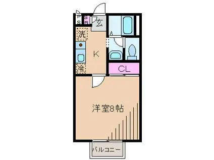 ガーデンコート日吉ウエスト(1K/1階)の間取り写真