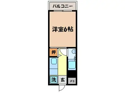 MARINA BAY NAGASAKI(1K/2階)の間取り写真